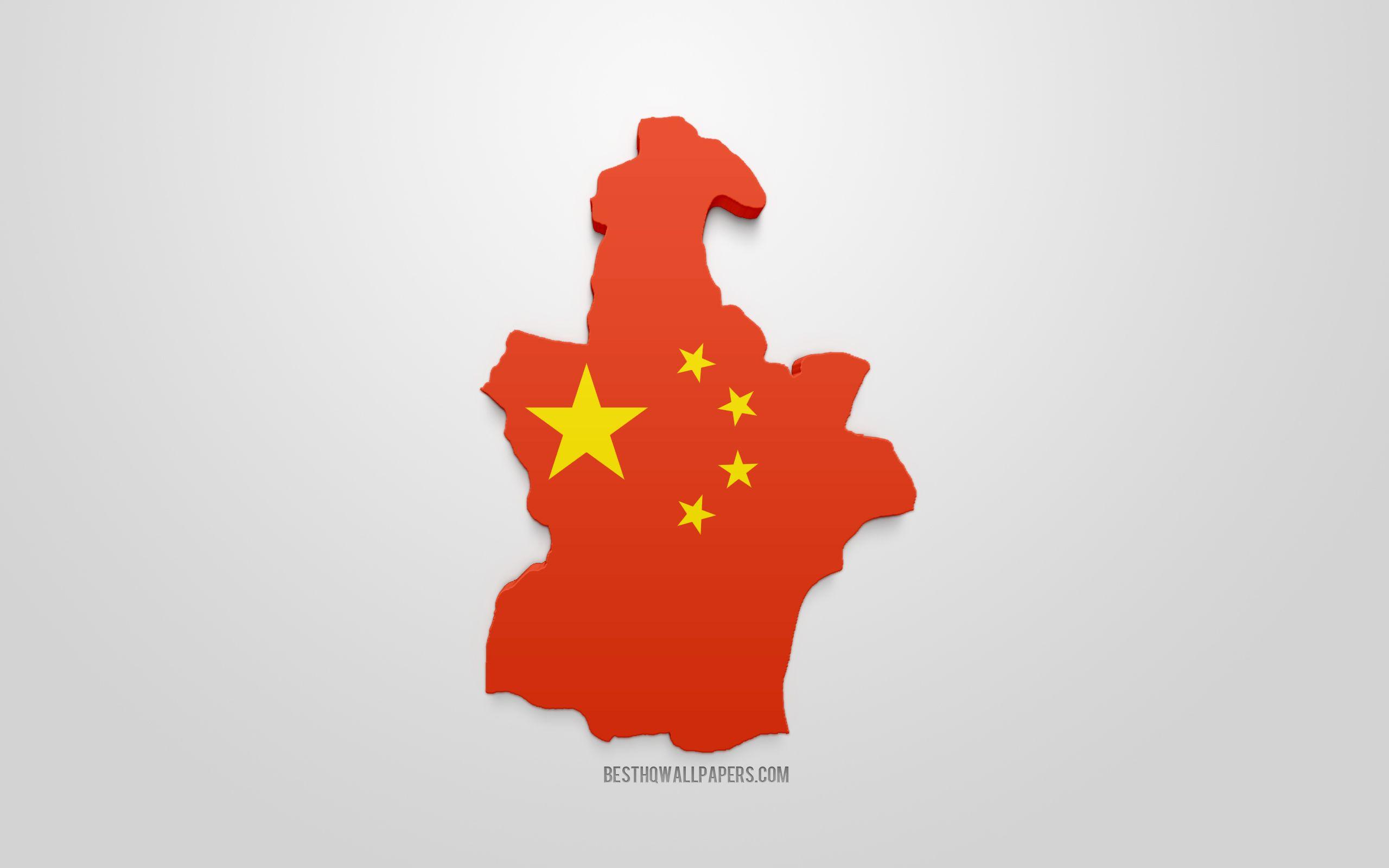 2560x1600 Download wallpaper Tianjin map silhouette, 3D flag of Tianjin