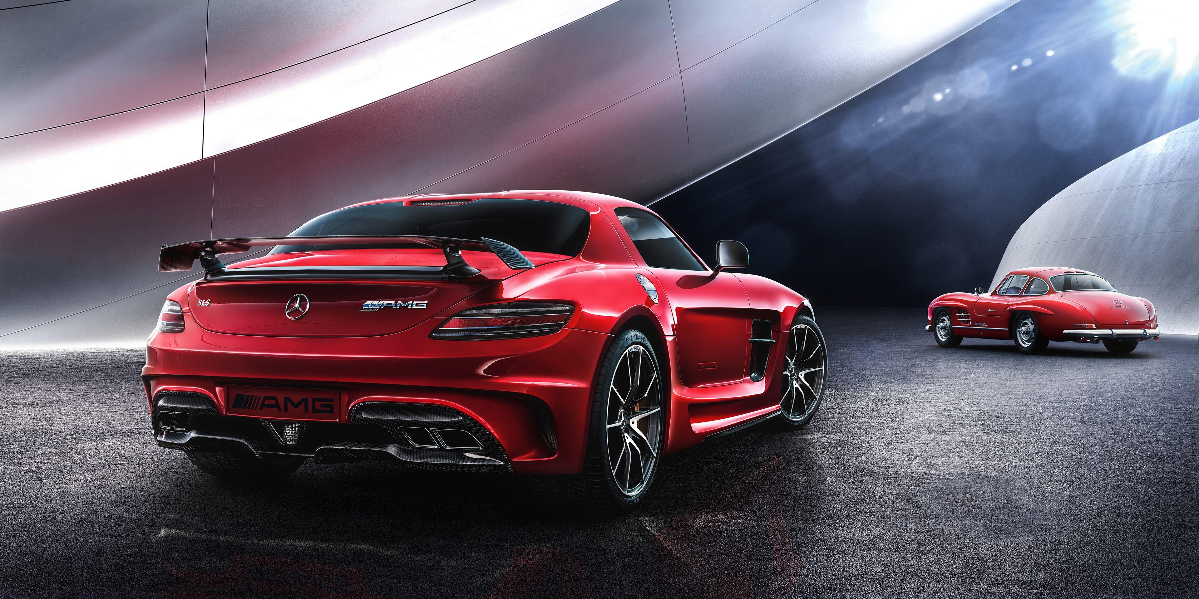 3840x1920 Mercedes SLS AMG Rear, HD Cars, 4k Wallpaper, Image