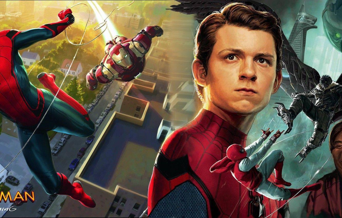 1332x850 Wallpaper art, spider man, iron man, tony stark, peter parker, robert Downey Jr., vulture, tom holland, spider man: homecoming image for desktop, section фильмы