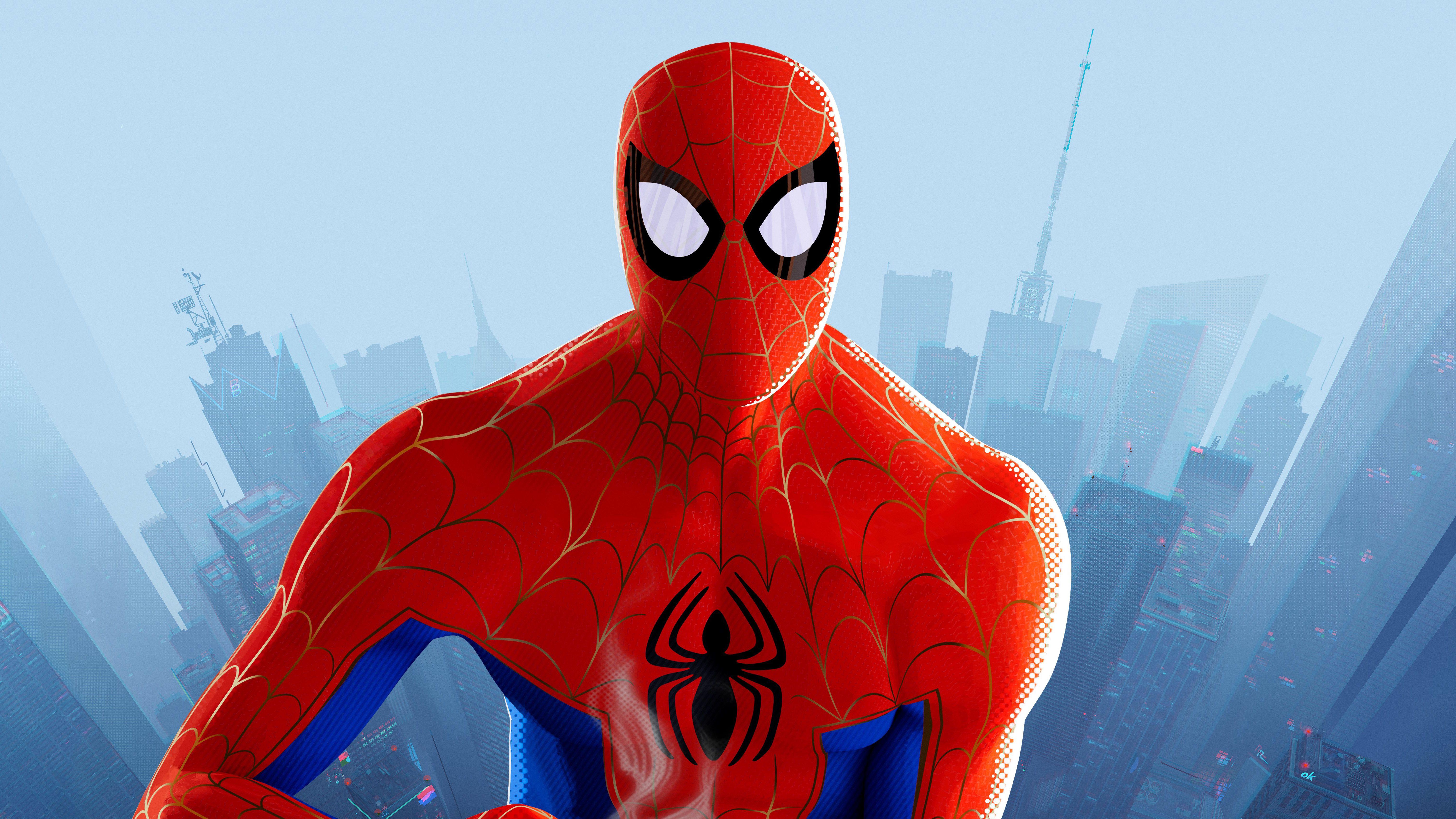 6072x3416 Peter Parker In SpiderMan Into The Spider Verse Movie Poster