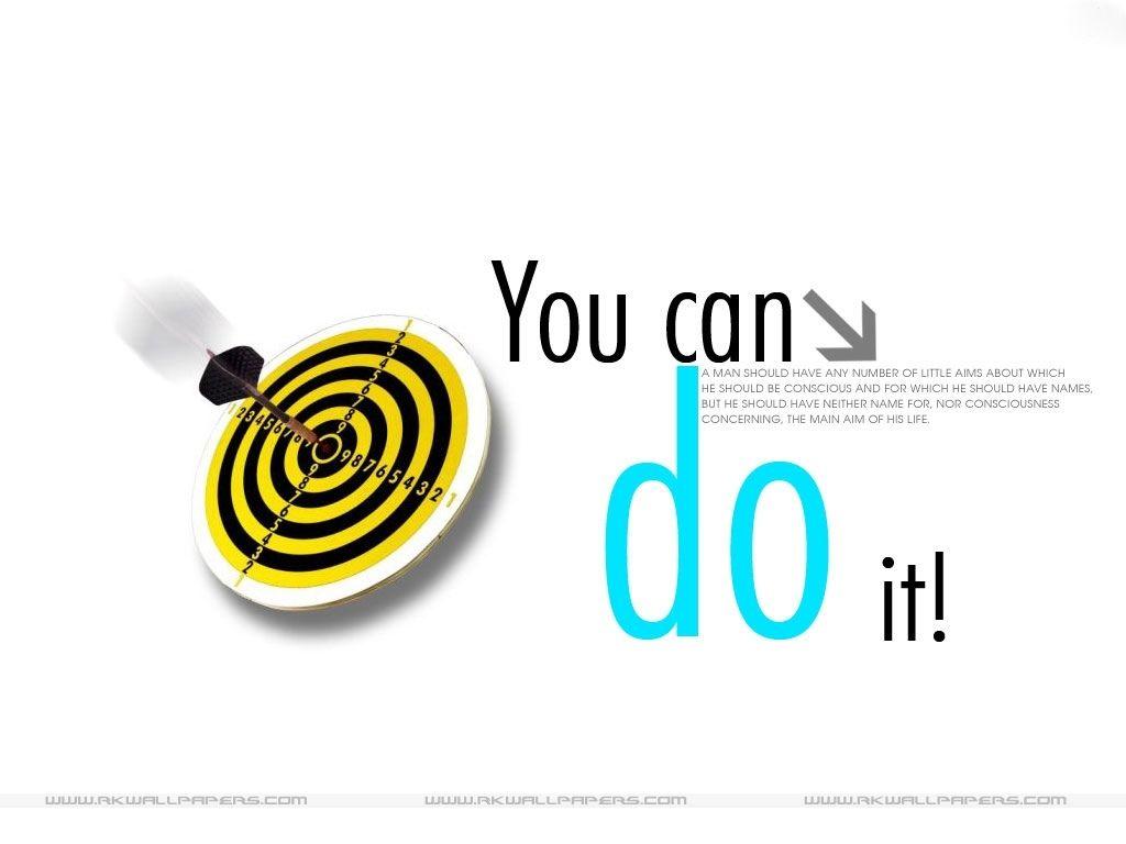 1024x768 Motivational Wallpaper on achieving your target : you can do