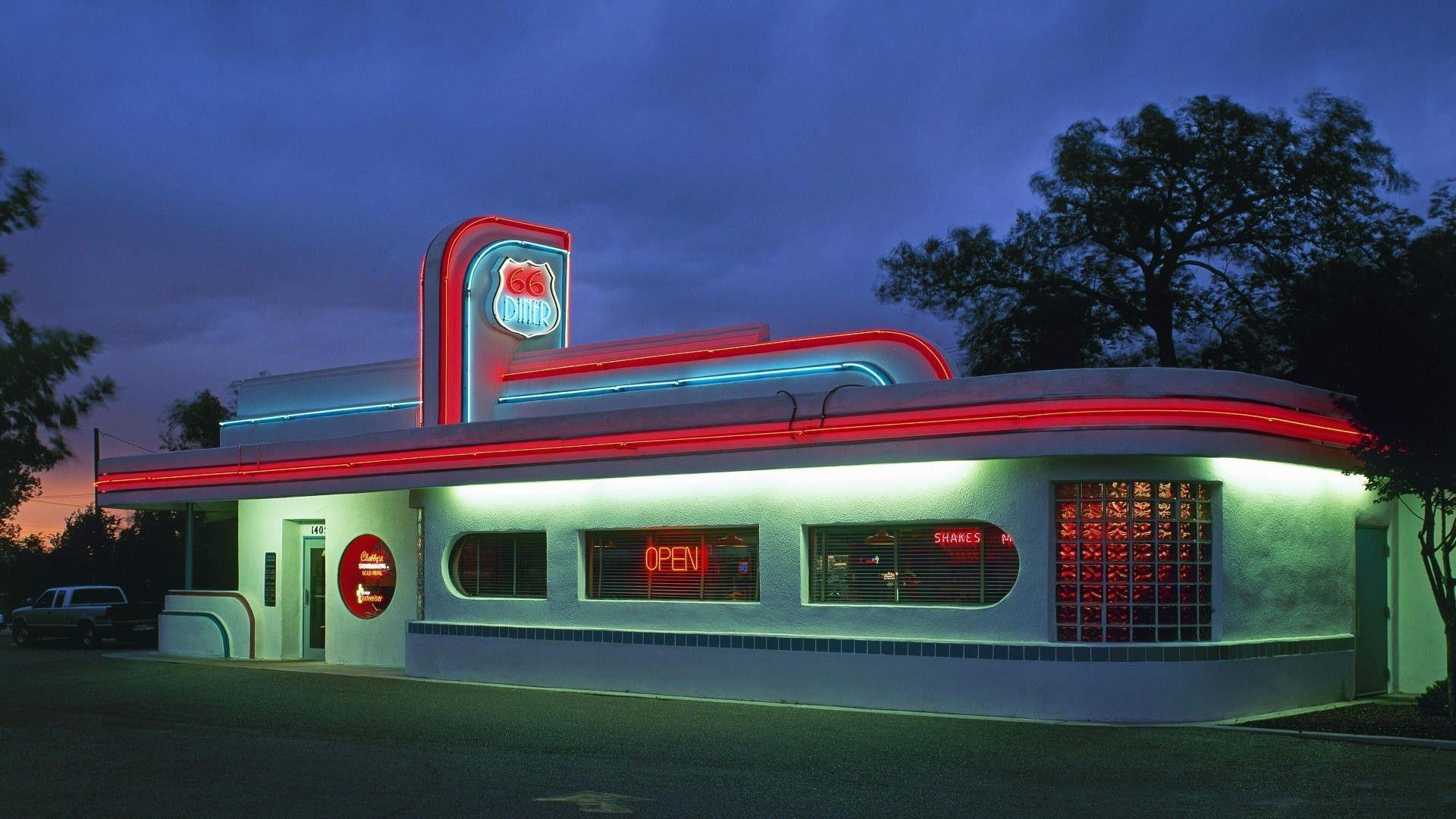 1920x1080 Diner on route 66 in california wallpaper