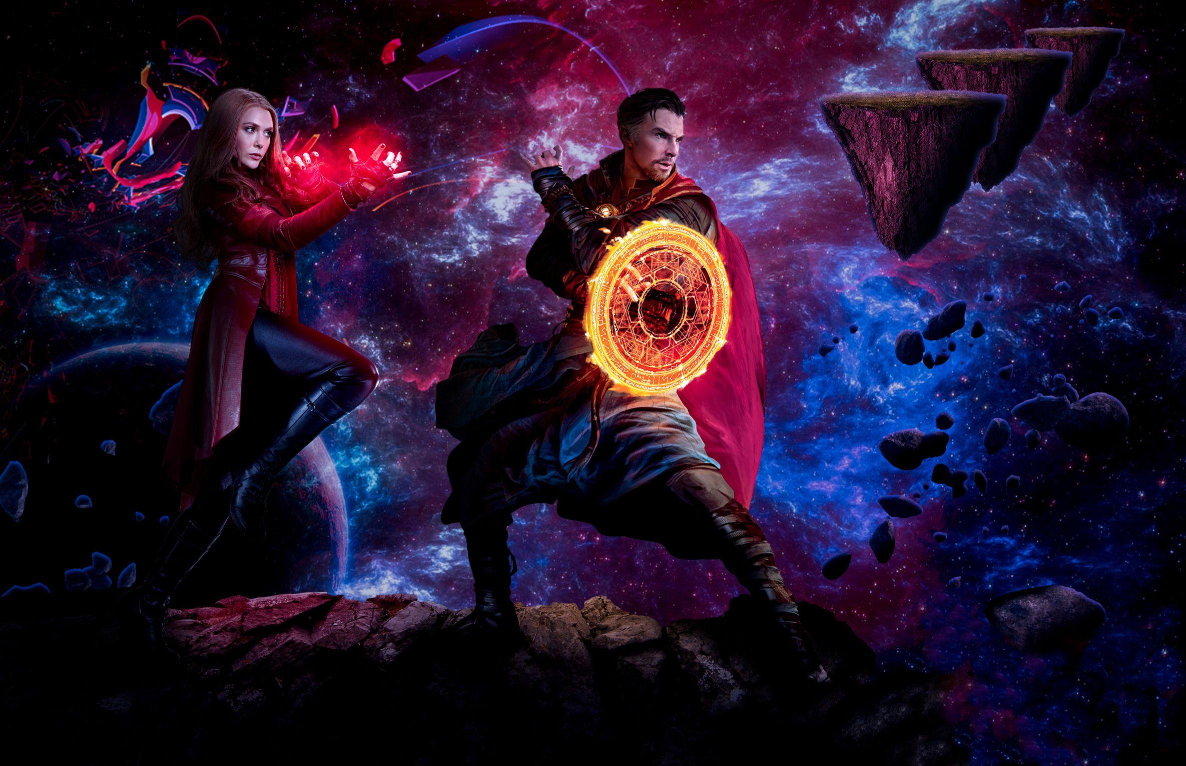 2370x1532 Doctor Strange and Scarlet Witch Madness of multiverse