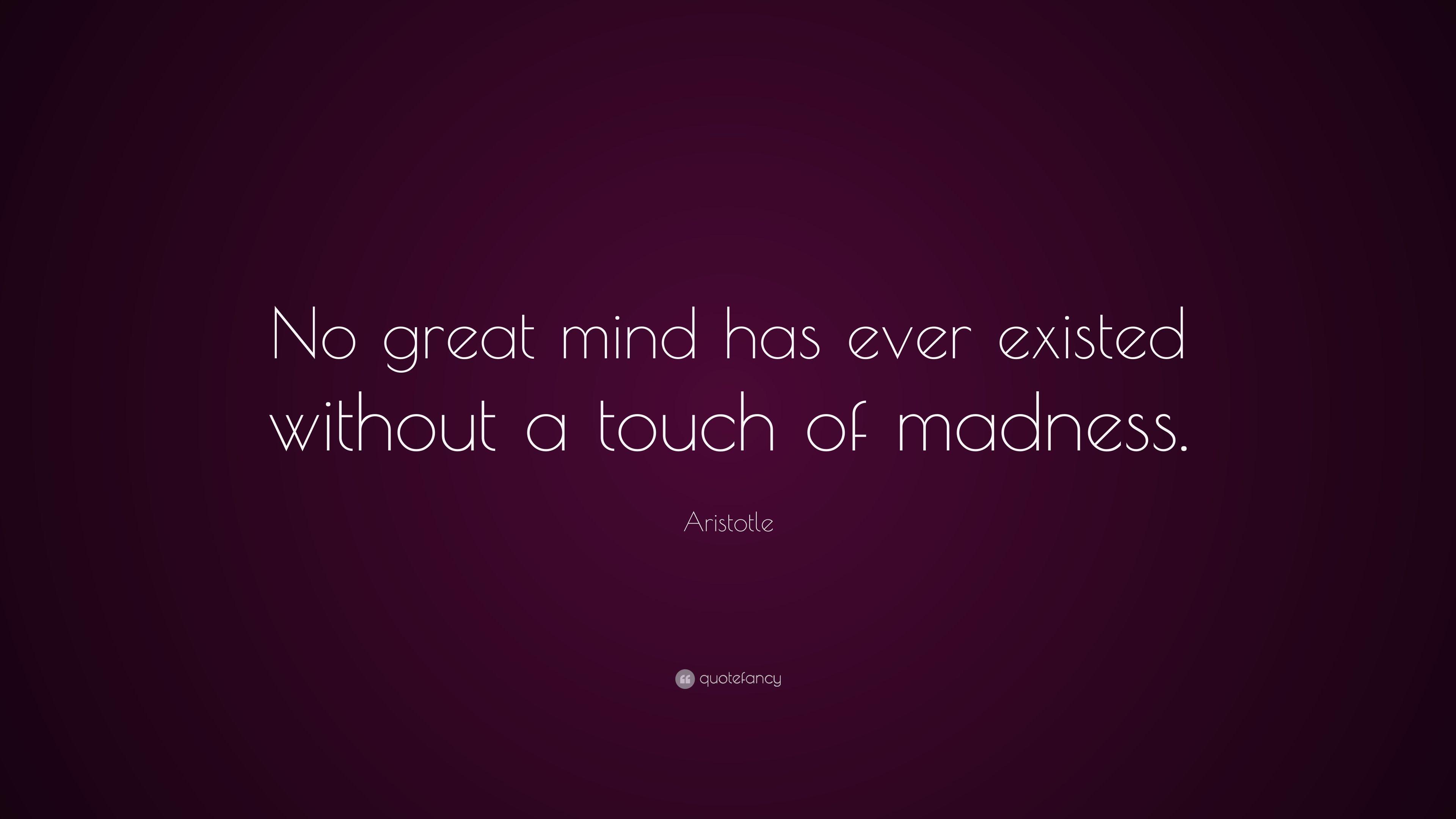 3840x2160 Aristotle Quote: “No great mind has ever existed without a