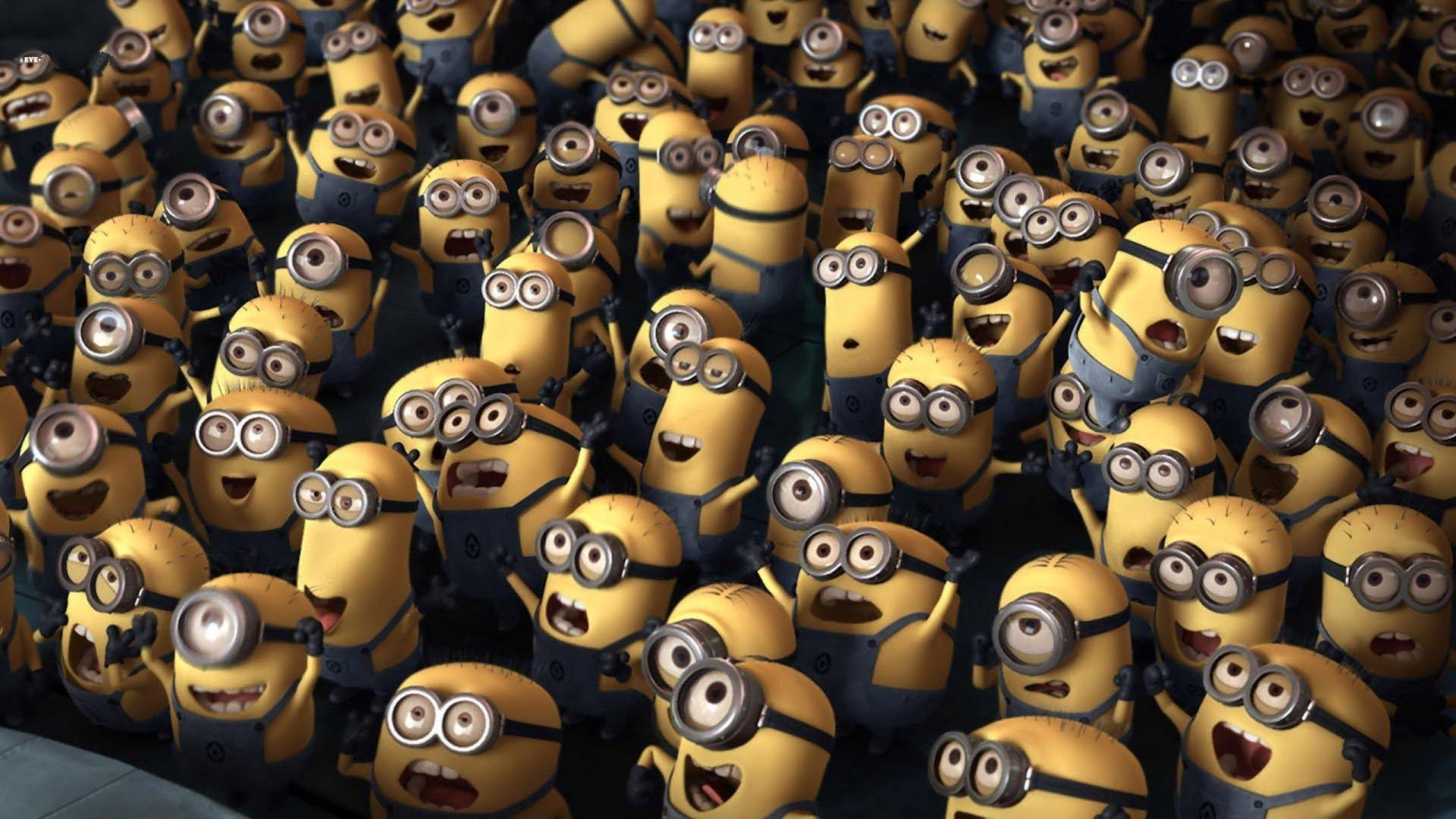 1920x1080 cartoons, movies, crowd, screenshots, Despicable Me, minions