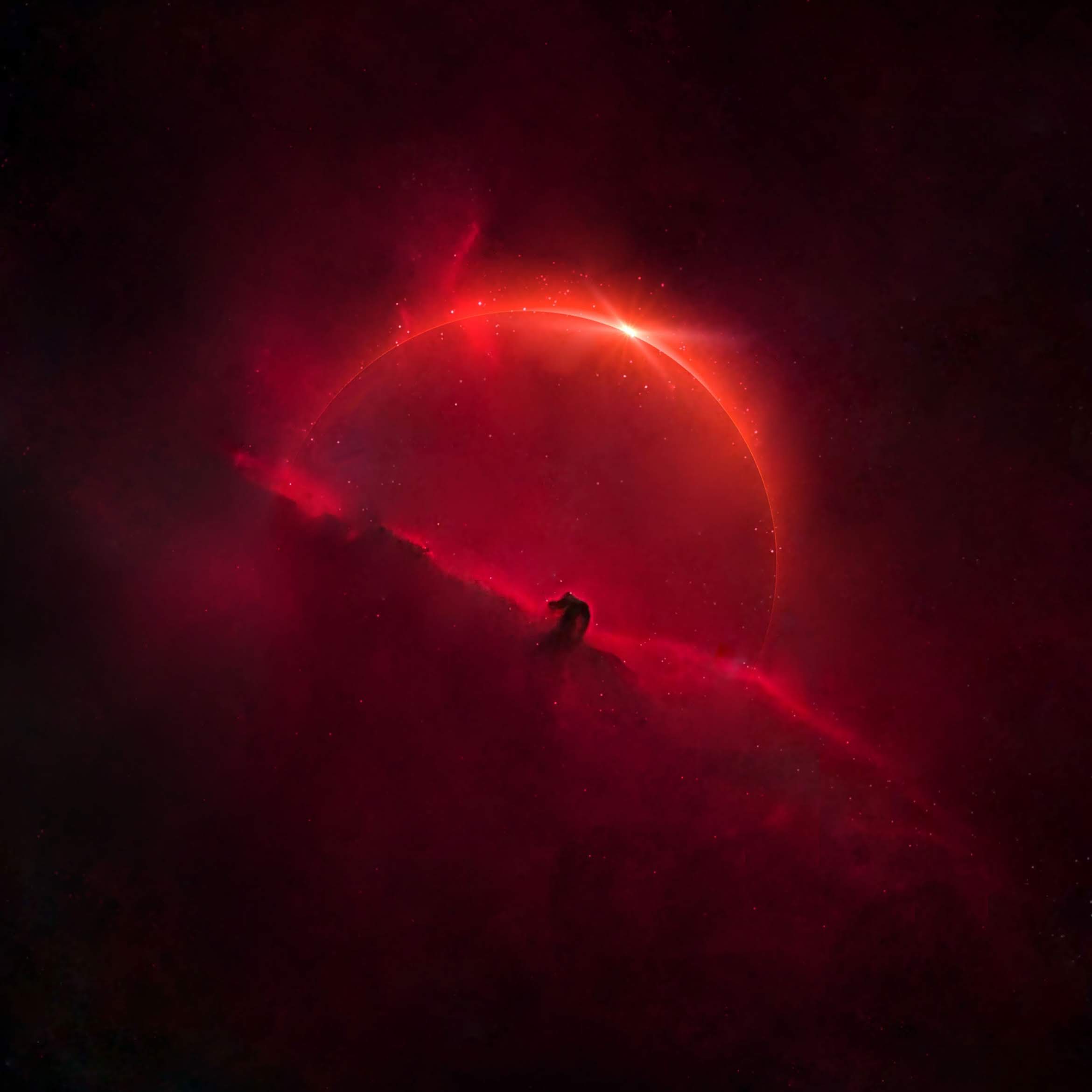 2340x2340 Honor Magic 2 Default Red Intense Planet Formation
