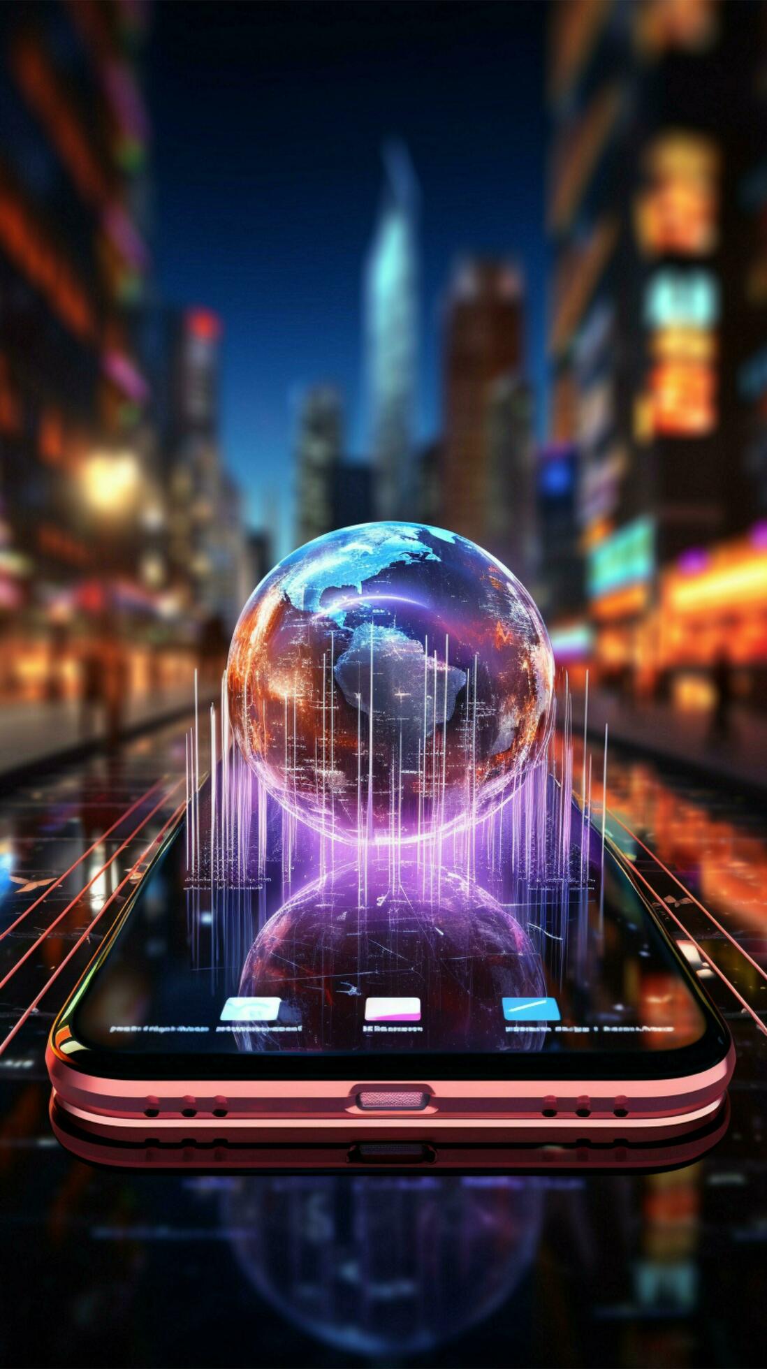 1098x1960 Futuristic mobile commerce, smartphone