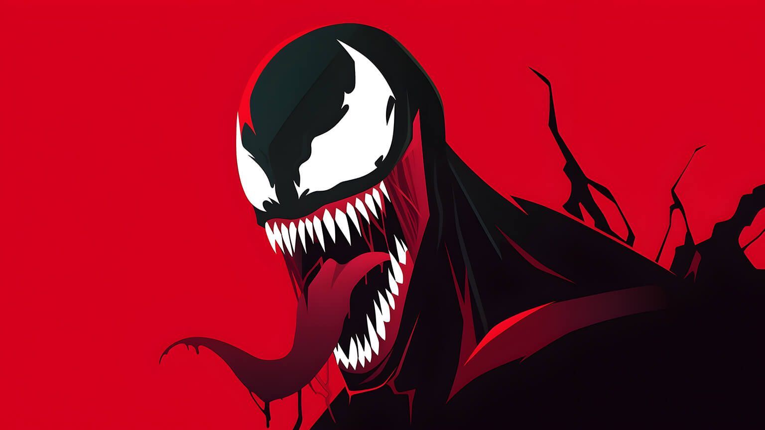 1536x864 Marvel Venom Red Minimalist Wallpaper