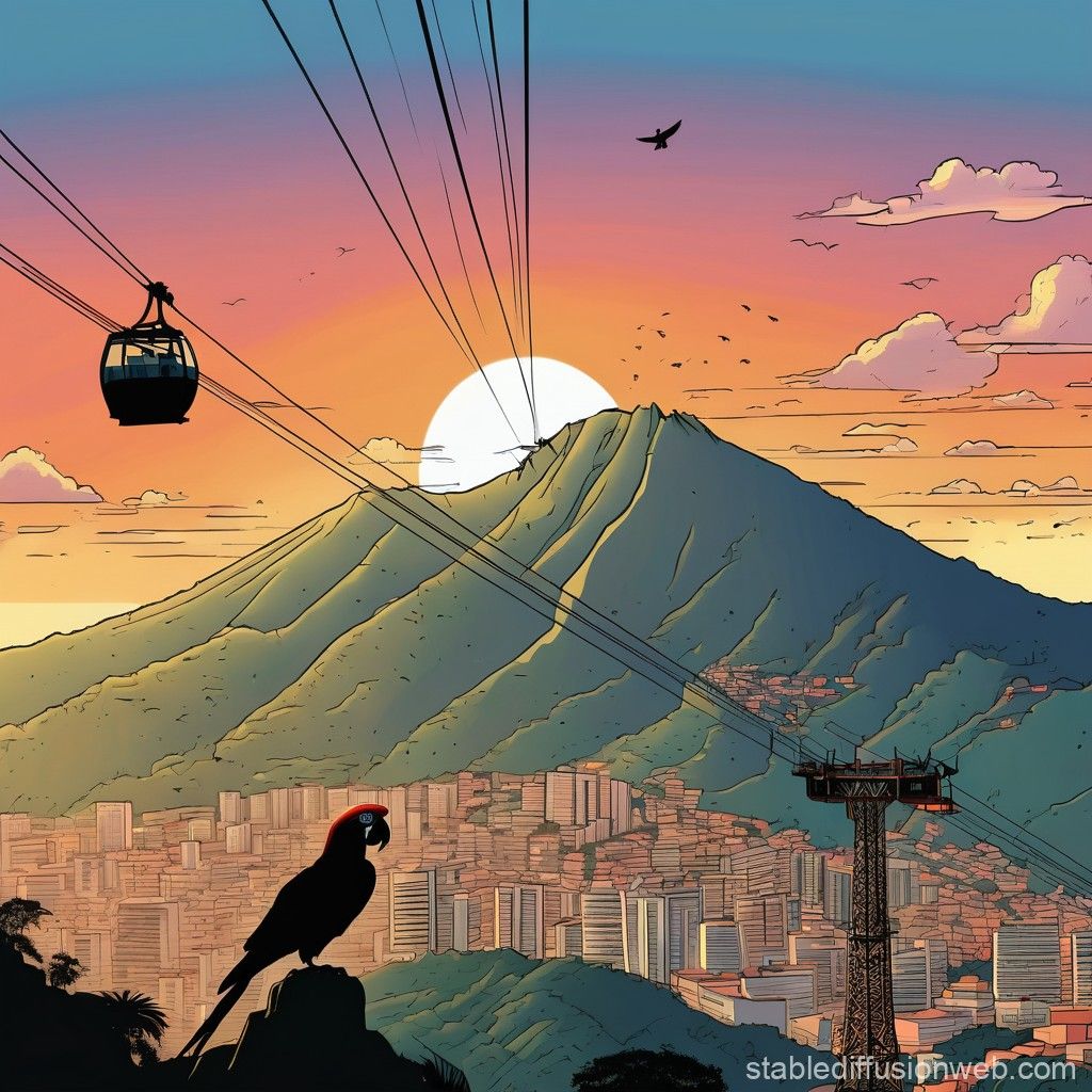 1024x1024 Comic style Avila mountain illustration