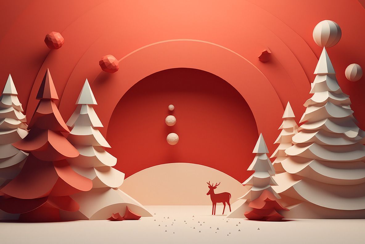 1184x792 Red Christmas background on Yellow