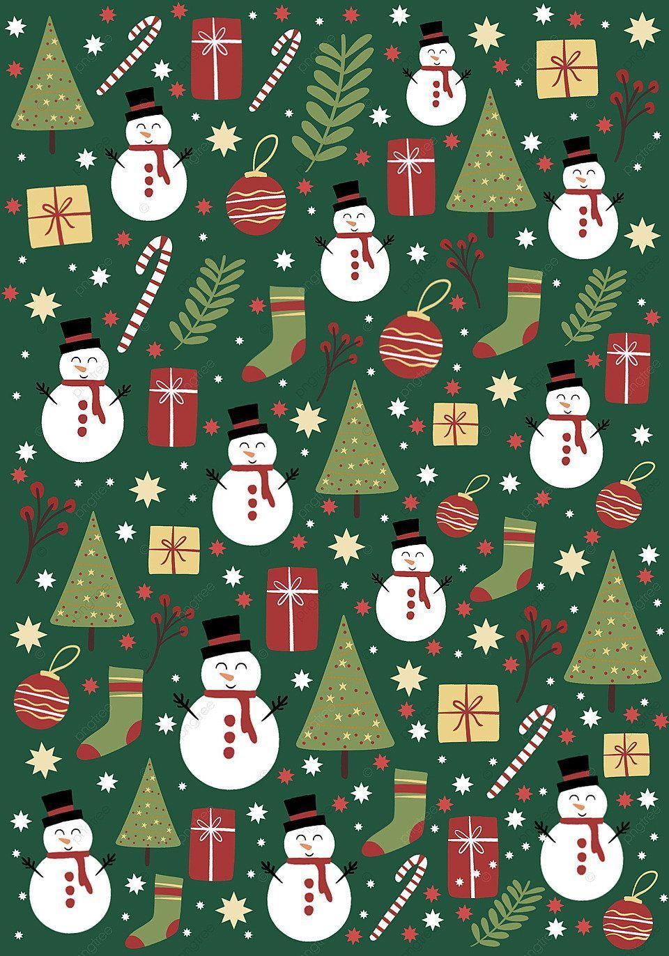 960x1372 Cute Green Christmas Wallpaper