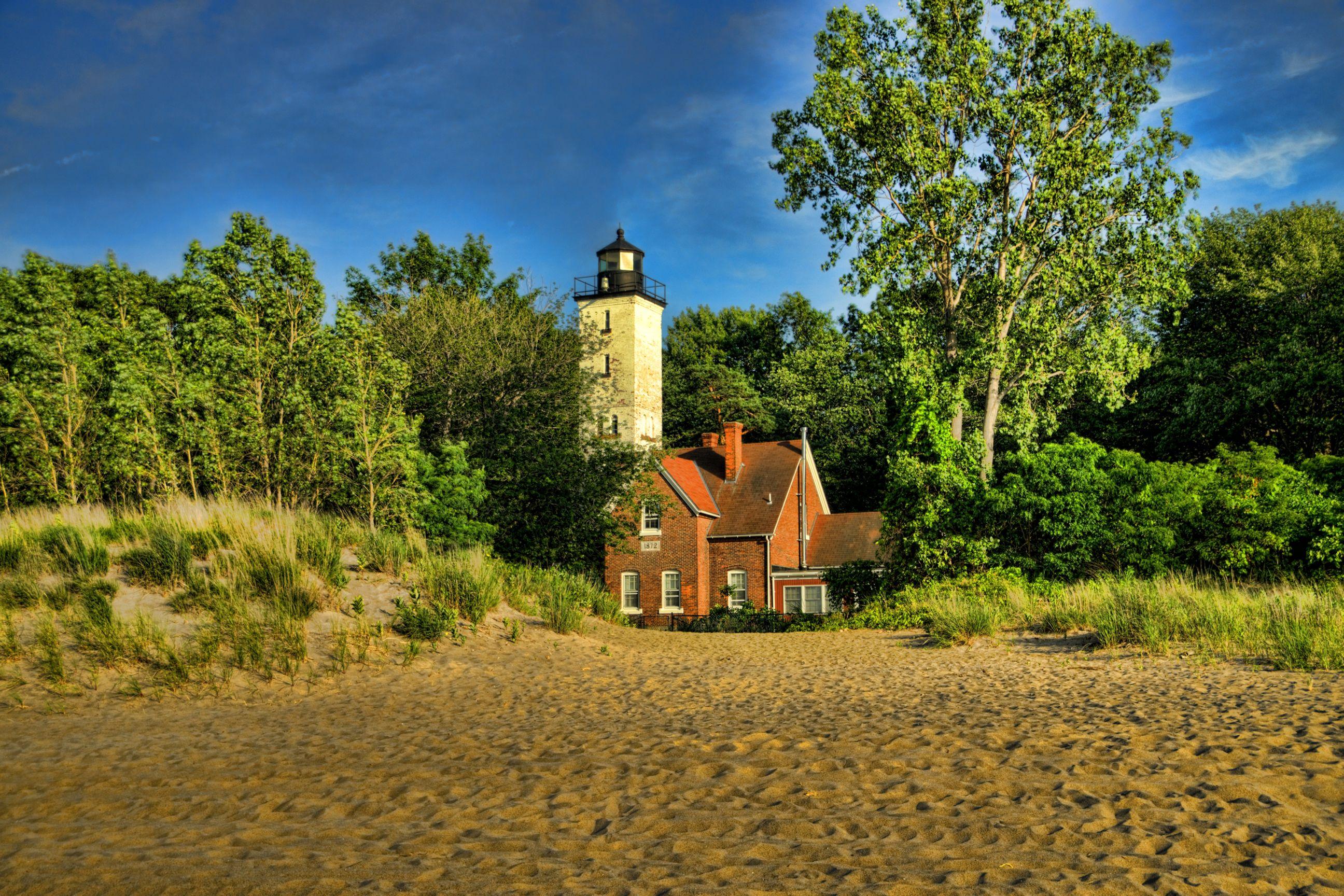 2592x1728 Image USA Presque Isle Pennsylvania Nature Lighthouses 2592x1728