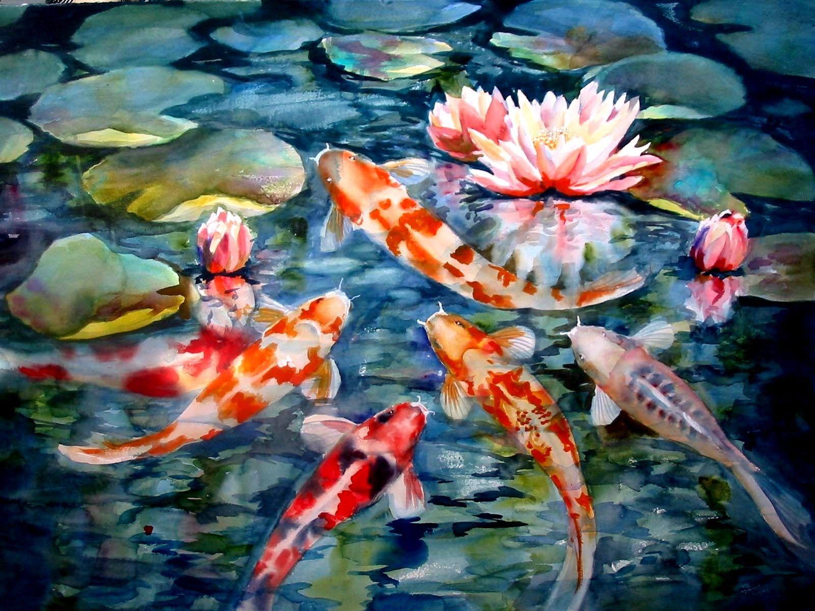 1600x1200 Koi Background