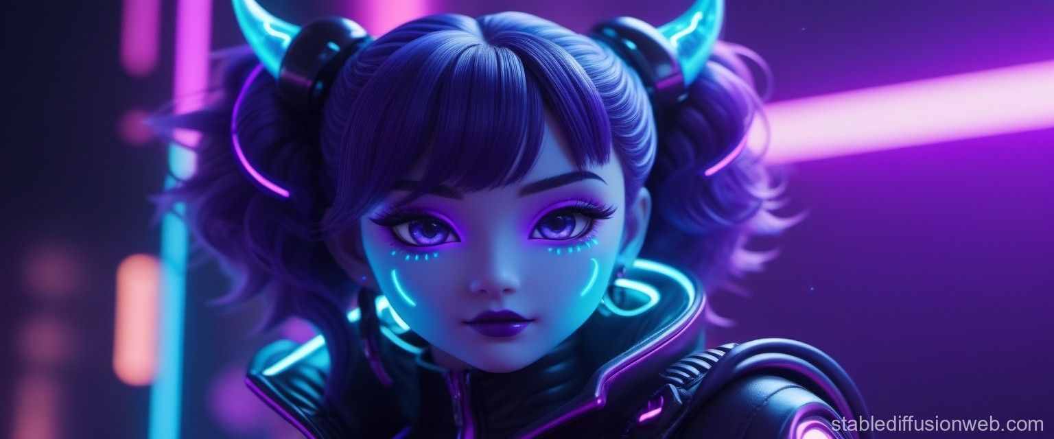 1536x640 Cute Blue Purple Monster Desktop