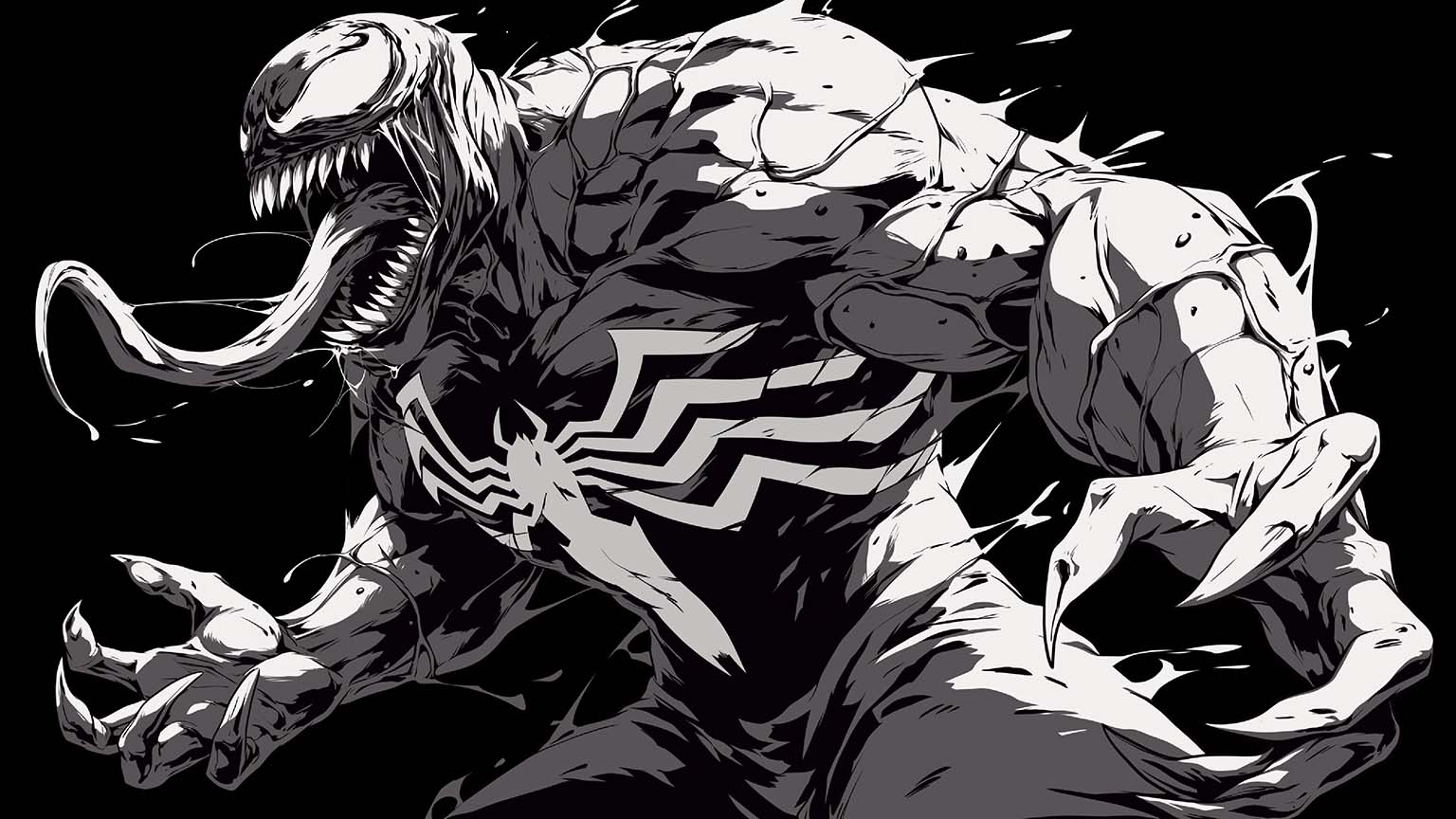 1536x864 Venom Symbiote Monster Dark Art Desktop