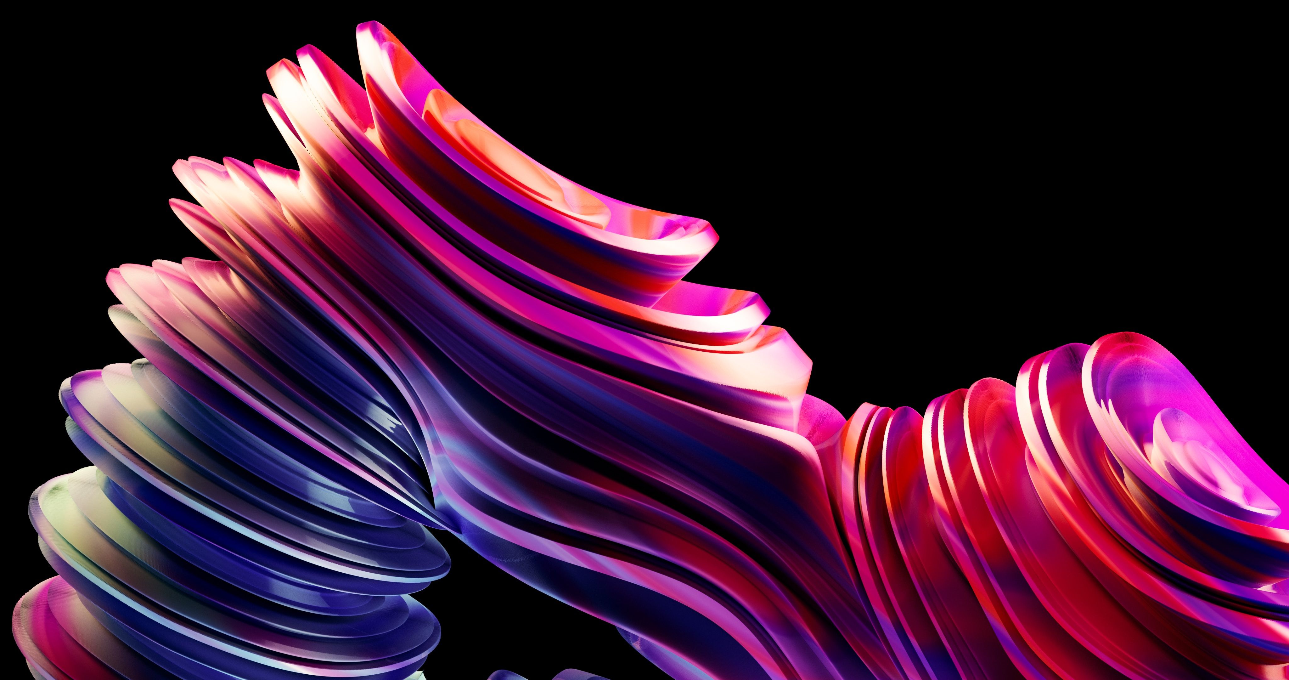 4096x2160 Fractal Wallpaper 4K, AMOLED, 3D Render, Purple
