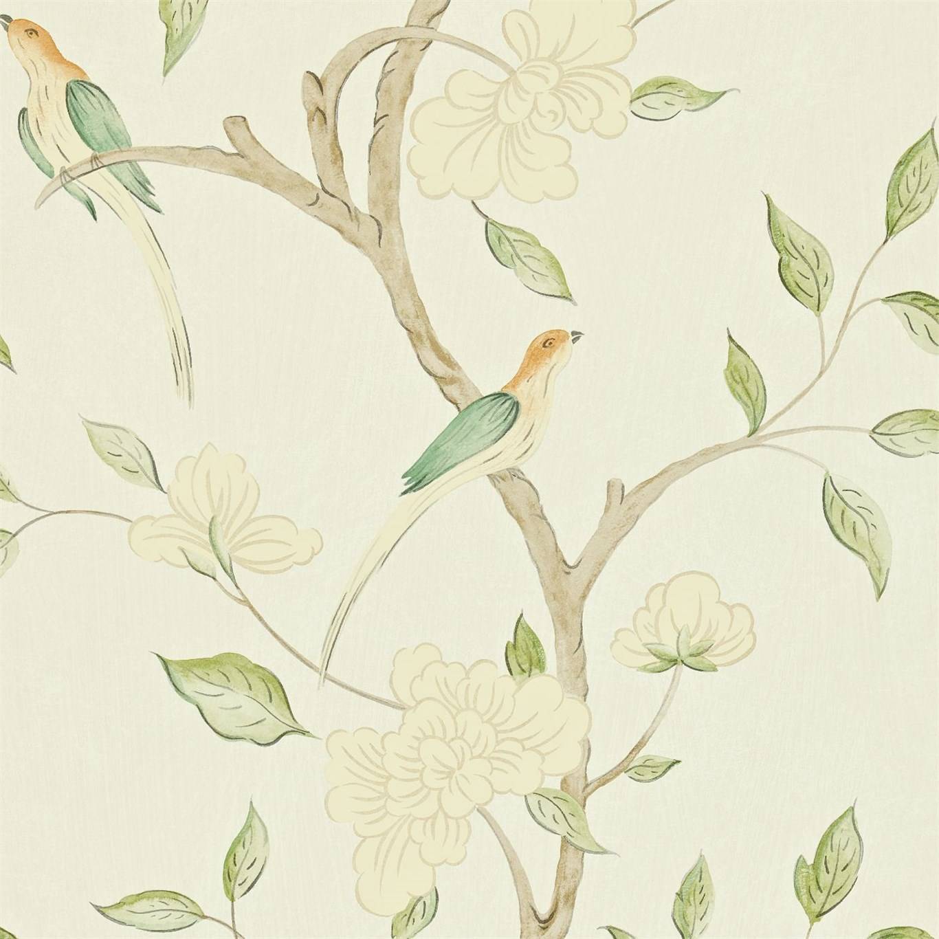 1366x1366 Zoffany Hình nền Eleonora GUV08002 Celadon Cream