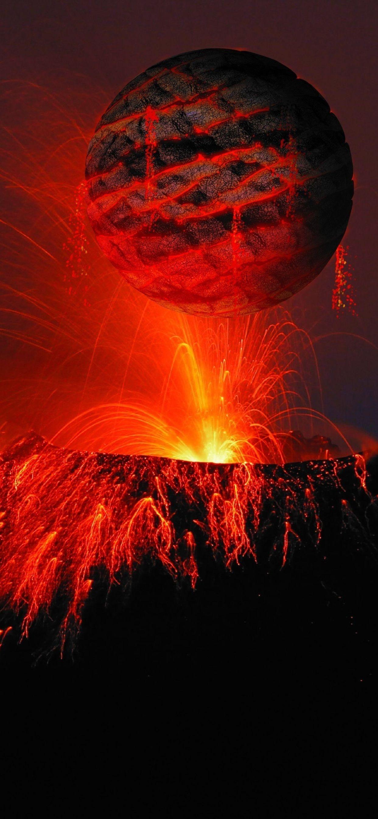 1242x2688 Volcano Lava 4k iPhone XS MAX HD 4k Wallpaper
