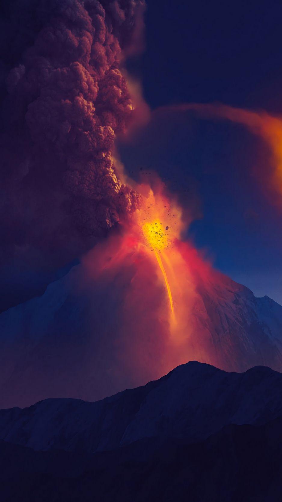 938x1668 Download wallpaper 938x1668 volcano, mountain, art, stones