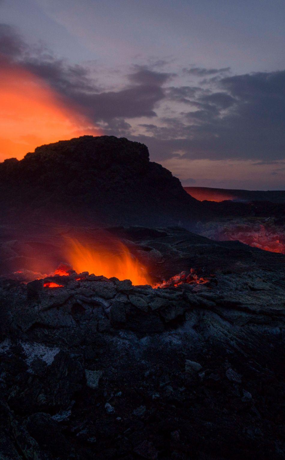 950x1534 Download 950x1534 wallpaper lava, volcano, dark, fire