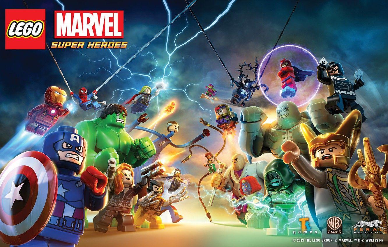 1332x850 Wallpaper Wolverine, Storm, Iron Man, Captain America, Thor, Magneto, Artwork, Figures, Spider Man, Loki, Venom, Thunder, Green Goblin, Hluk, Dr. Doom, Lego Marvel Image For Desktop, Section игры