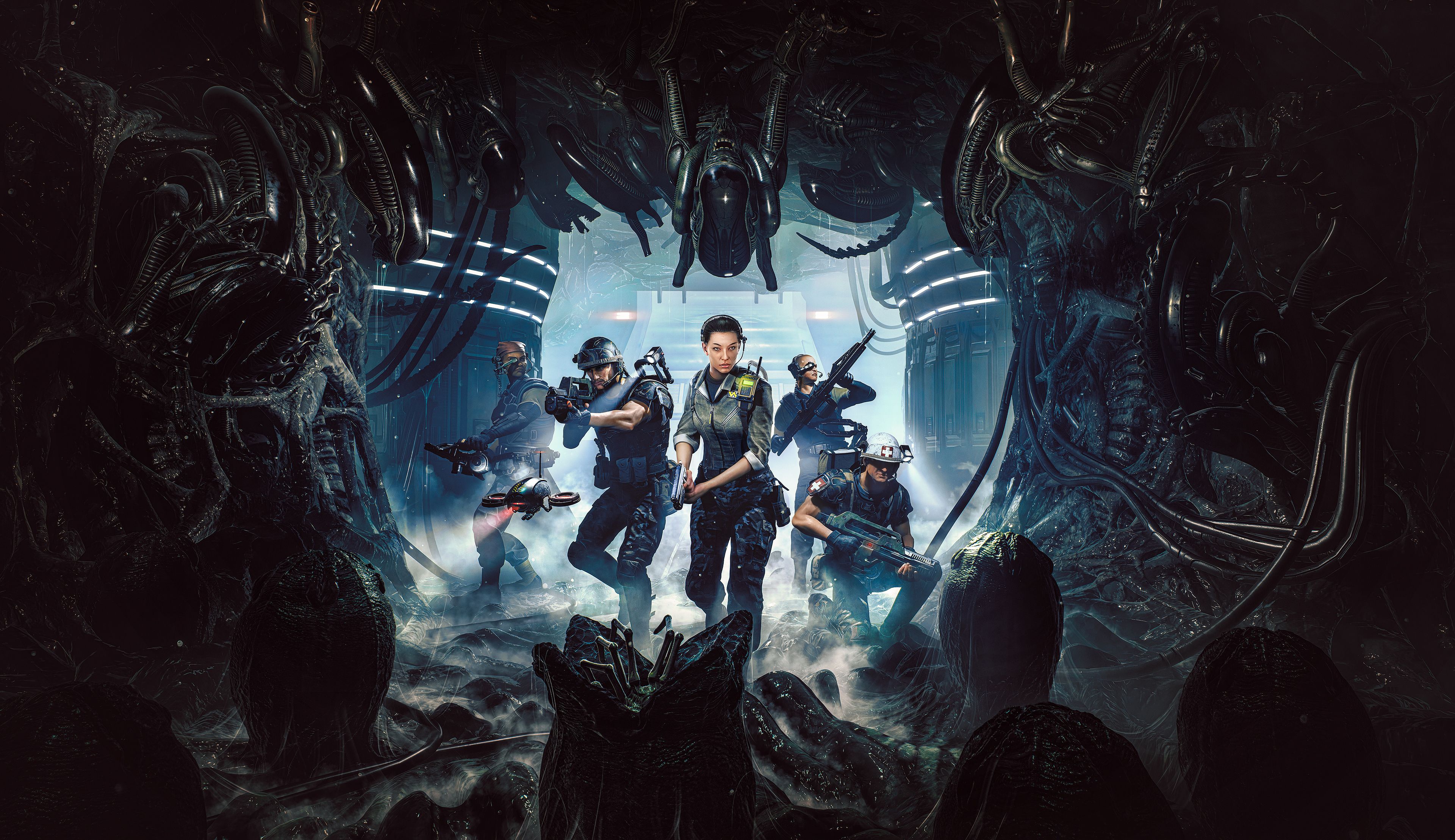 3840x2218 Aliens Dark Descent 4K Gaming Wallpaper