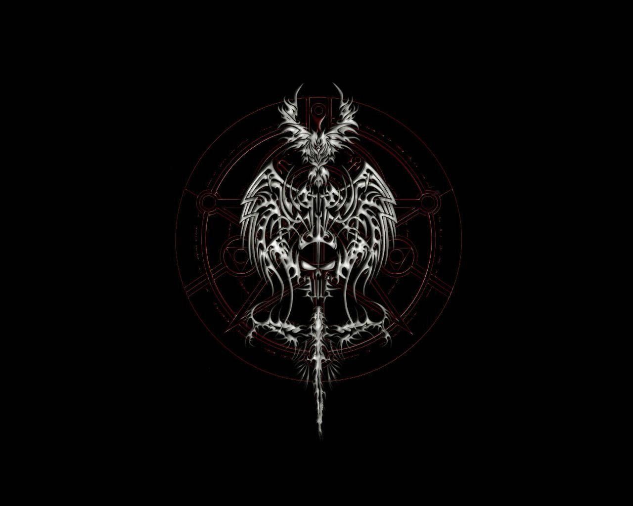 1280x1024 Dazzling Gray Satanic Logo Wallpaper