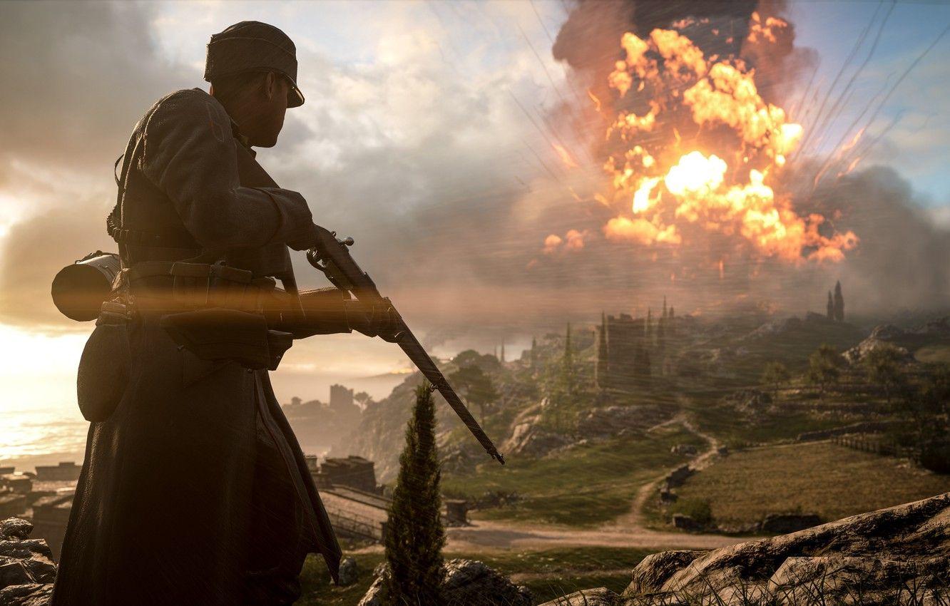 1332x850 Wallpaper the explosion, background, war, soldiers