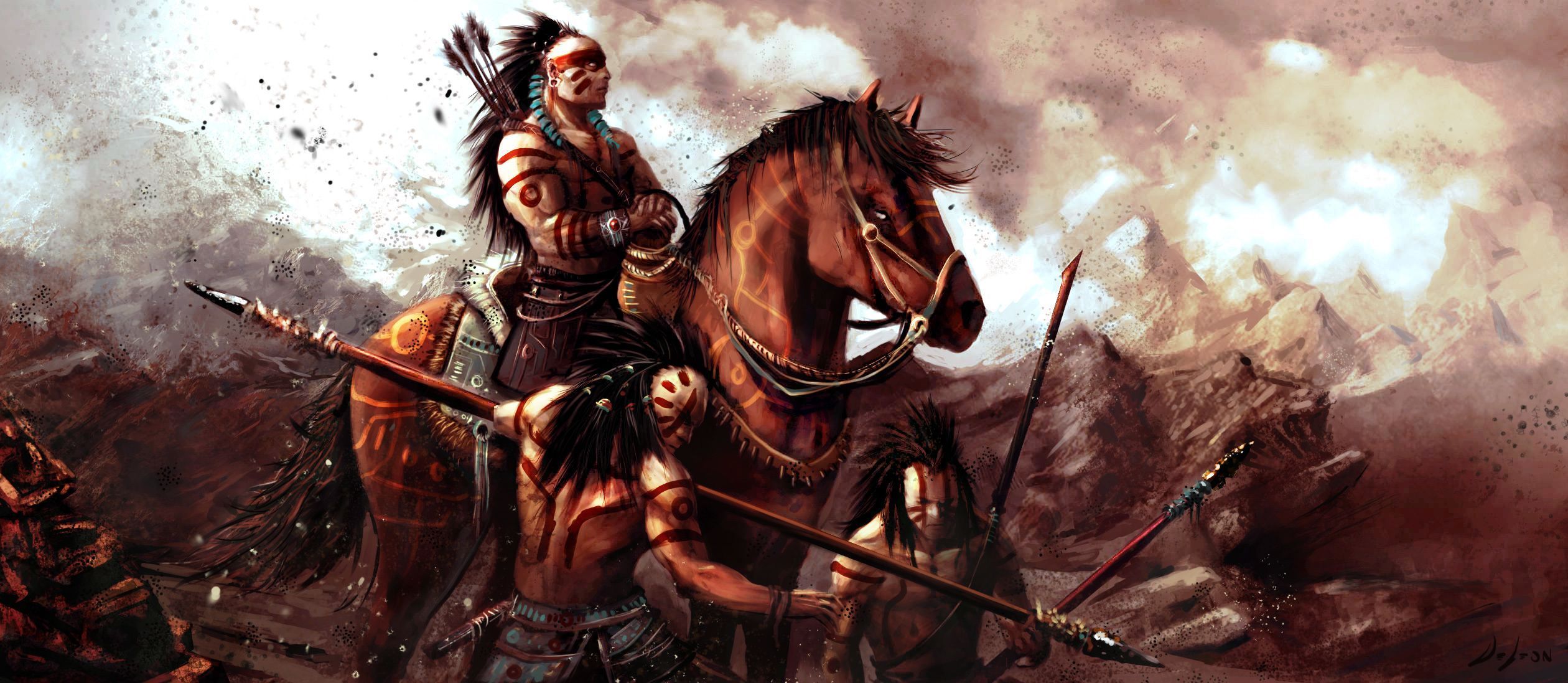 2520x1097 Download Fantasy Warrior Fantasy