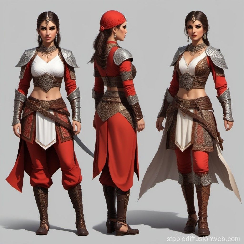 1024x1024 Fantasy Turkish Female Warrior