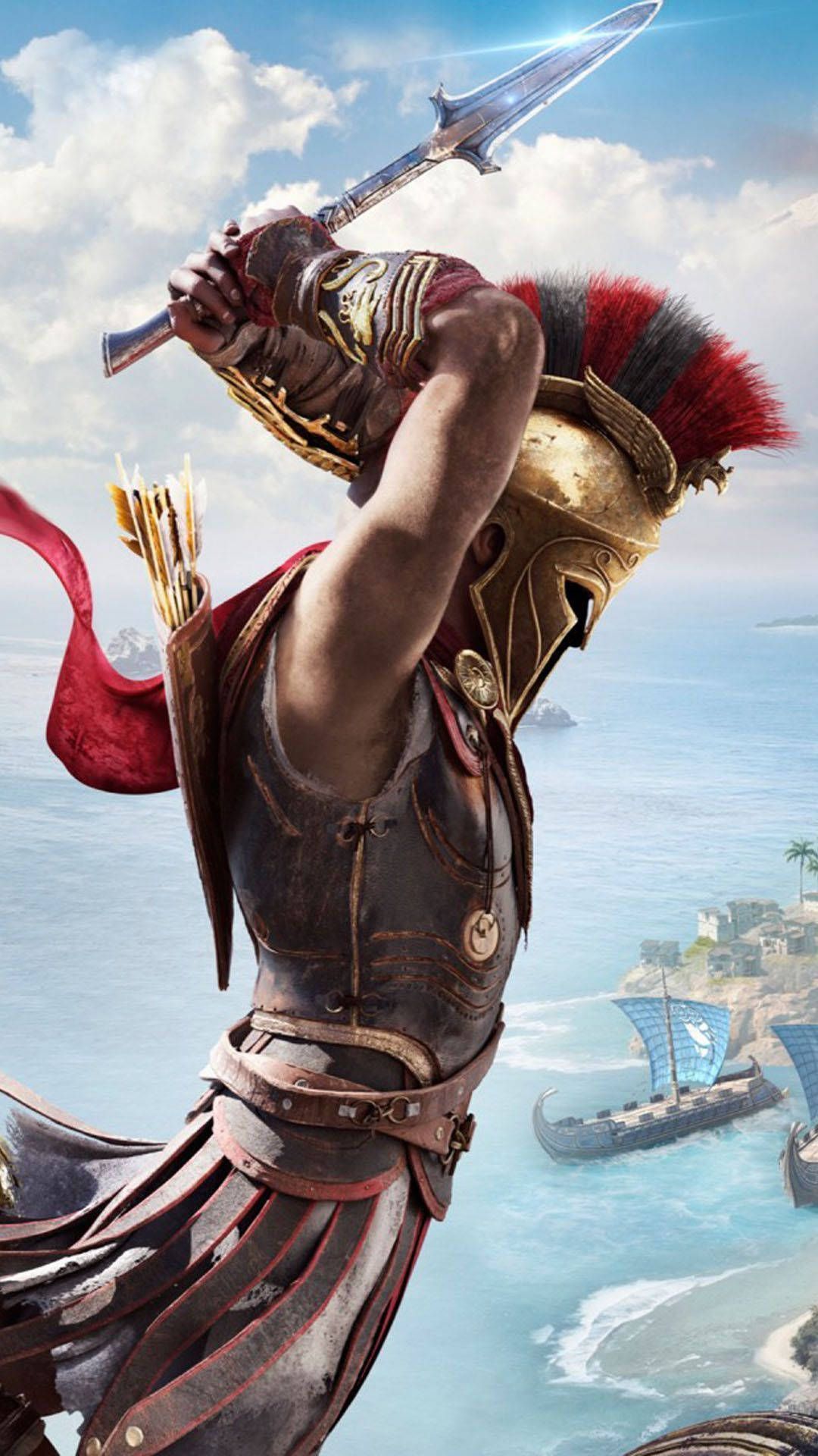 1080x1920 Greek Soldier Odyssey iPhone Wallpaper
