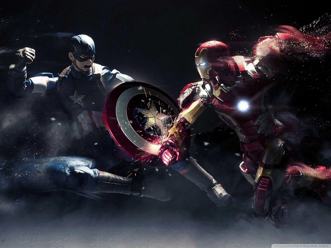 1400x1050 Captain America vs Iron Man ❤ Hình nền máy tính để bàn HD 4K