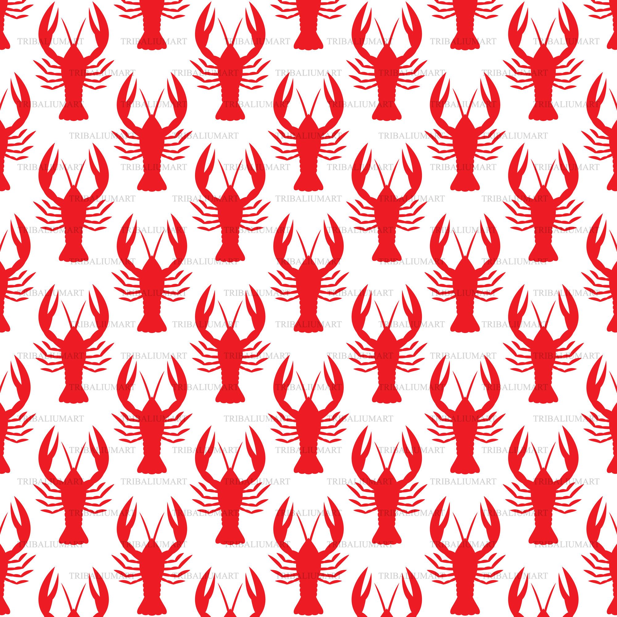 2000x2000 Crawfish Pattern background. Cut File