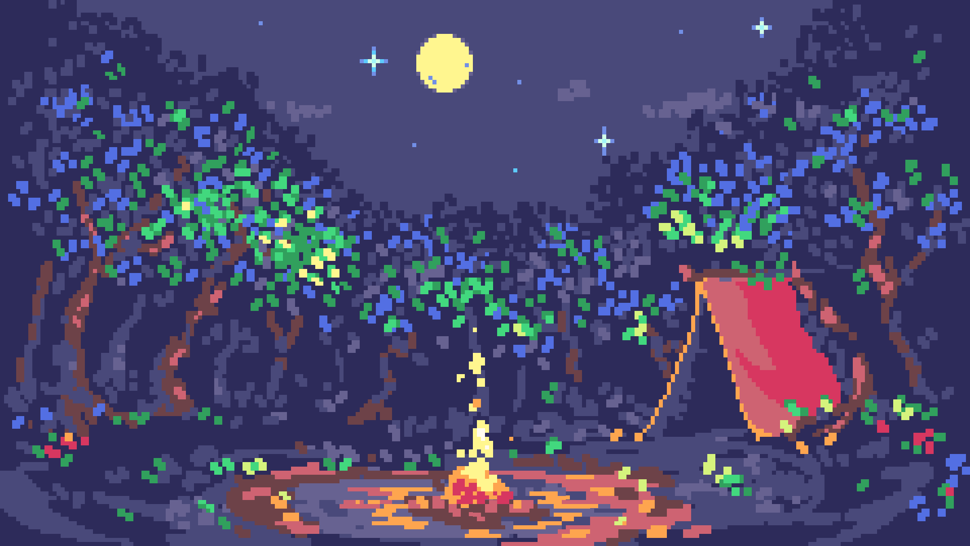 1920x1080 Ending Campfire Animated Wallpaper