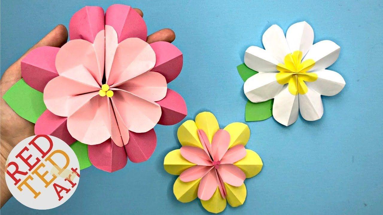 1280x720 Easy Paper Flower DIY - 3D Spring Flowers DIY - Làm giấy