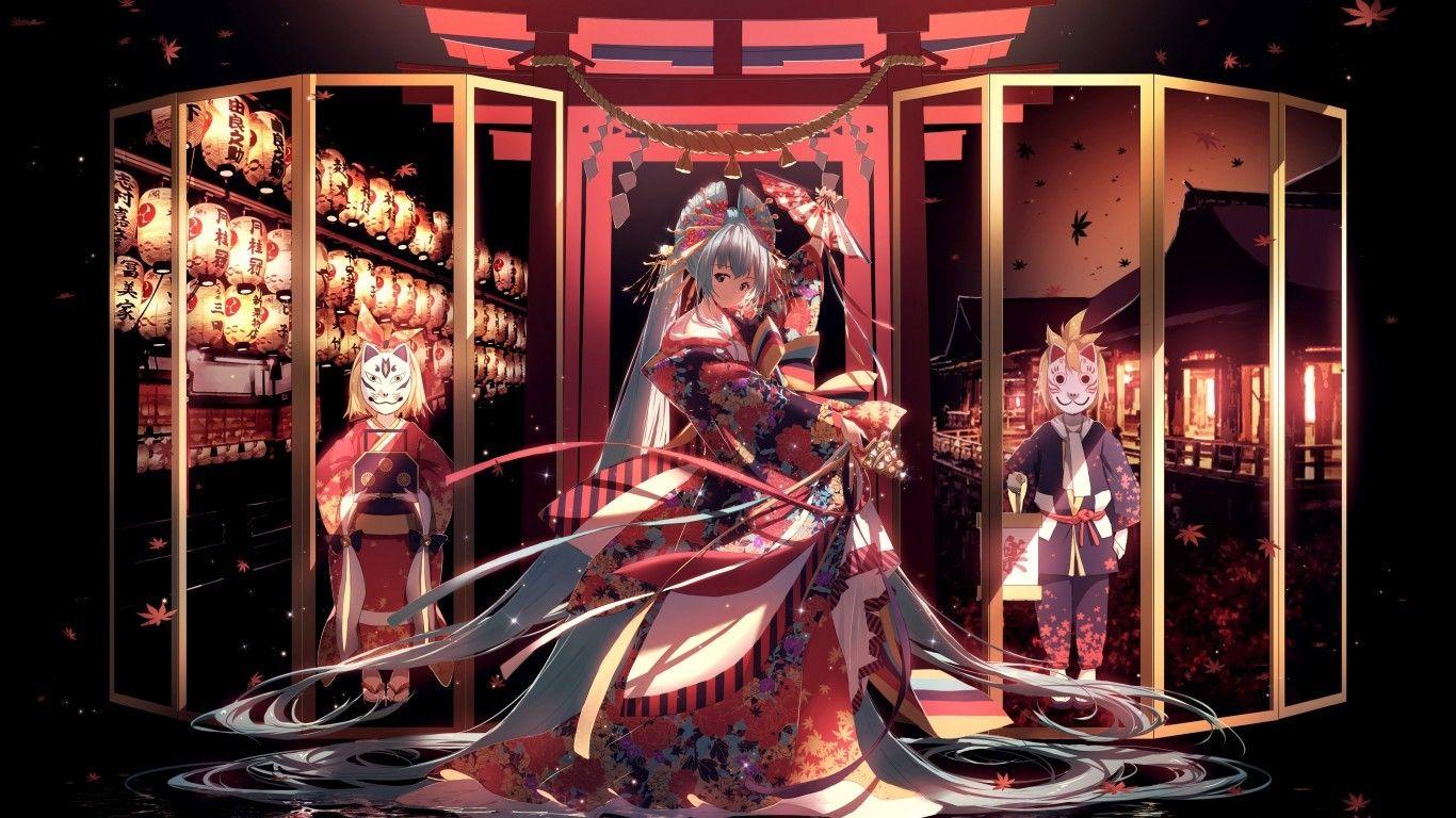 1366x768 Download 1366x768 Kagamine Rin, Hatsune Miku, Kagamine Len