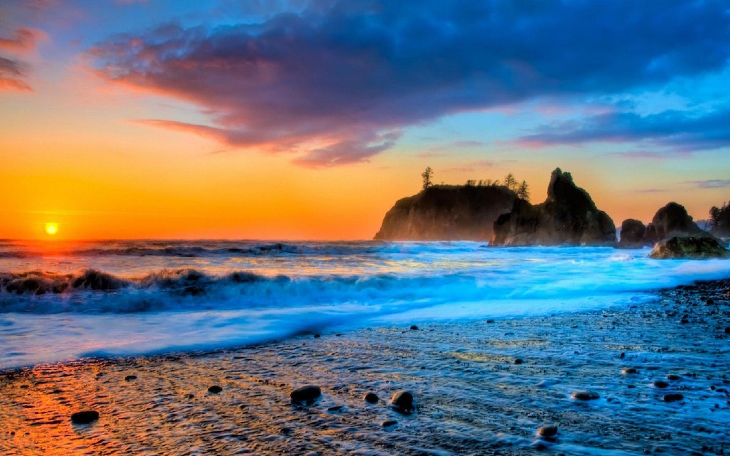 2560x1600 Gorgeous Beach Sunset Hdr HD Wallpaper 505576 :