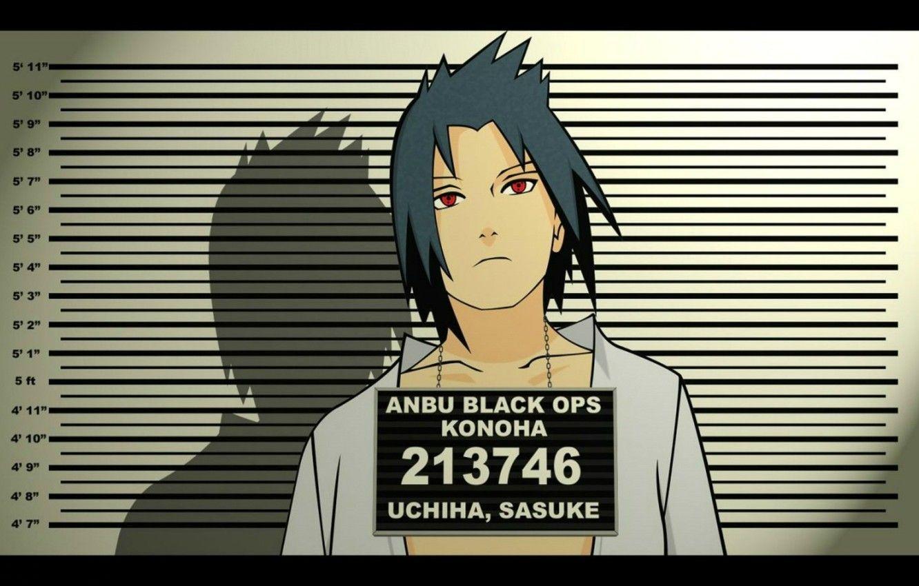 1332x850 Wallpaper wall, shadow, Naruto, red eyes, sharingan, ninja