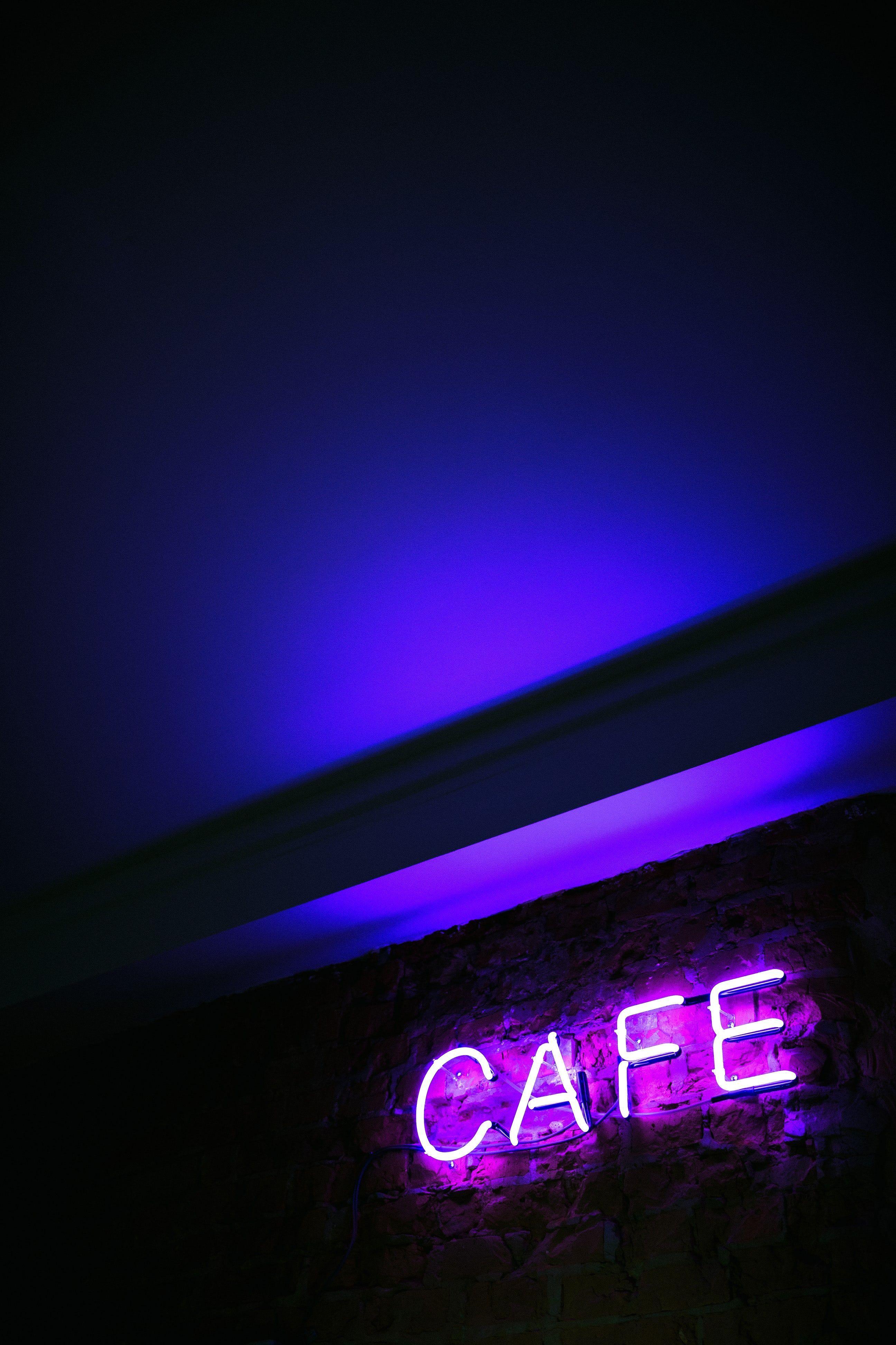 2592x3888 CAFE neon signage mounted on wall. º Everything Purple º