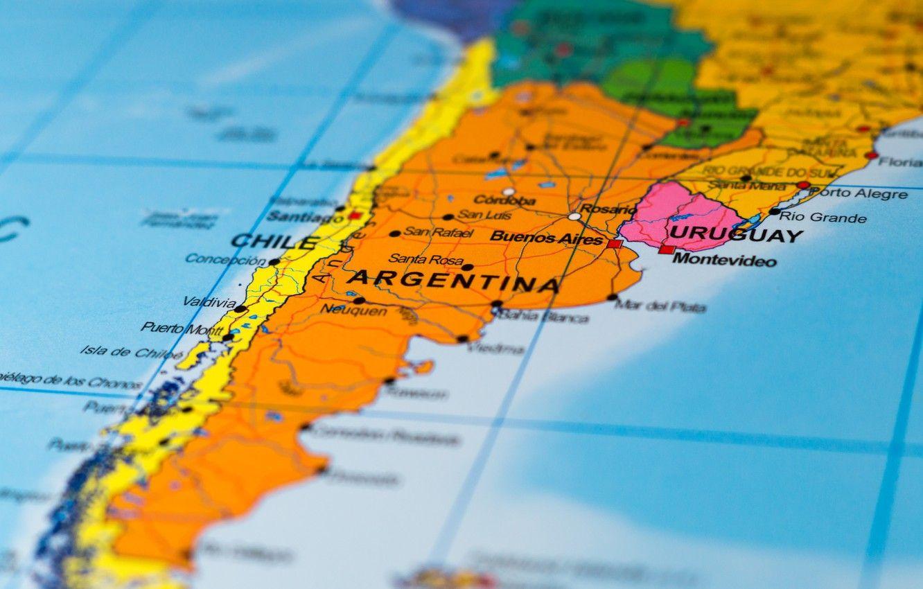 1332x850 Wallpaper Argentina, map, Chile, South America image