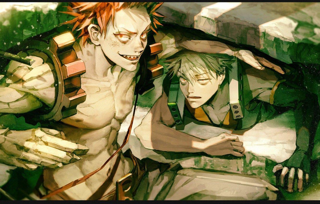 1332x850 Wallpaper Fanart, Twitter, Boku no Hero Academy, My Hero Academia, Bakugou Katsuki, Kirishima Eijirou, Didbub KiriBaku image for desktop, section сёнэн