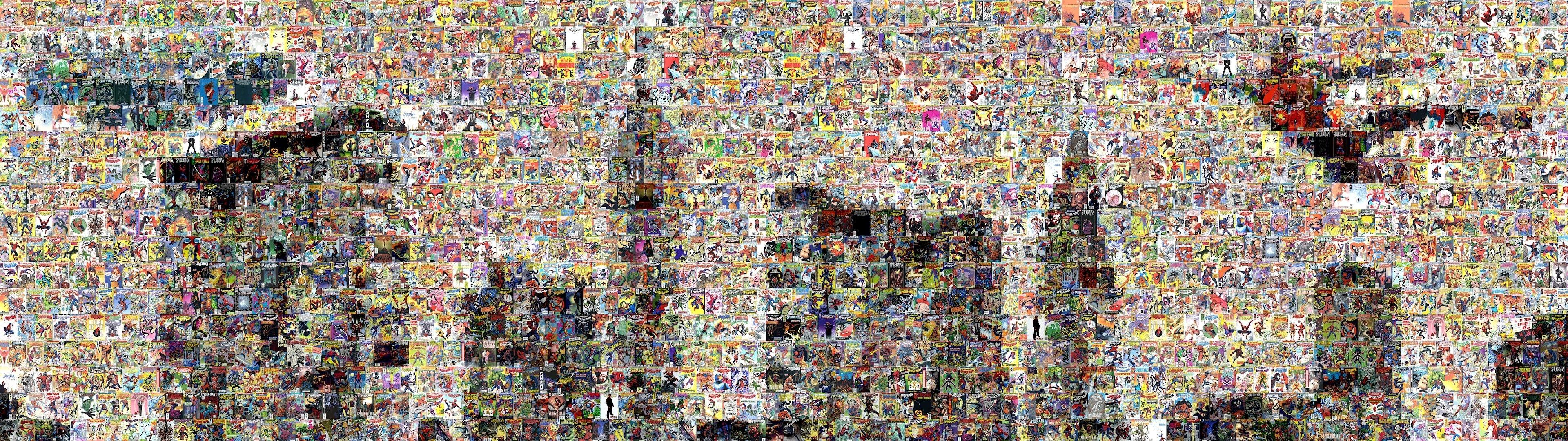 3840x1080 spiderman, Mosaic, Marvel, Comics, Collage, Multi, Dual, Screen Wallpaper HD / Desktop and Mobile Background