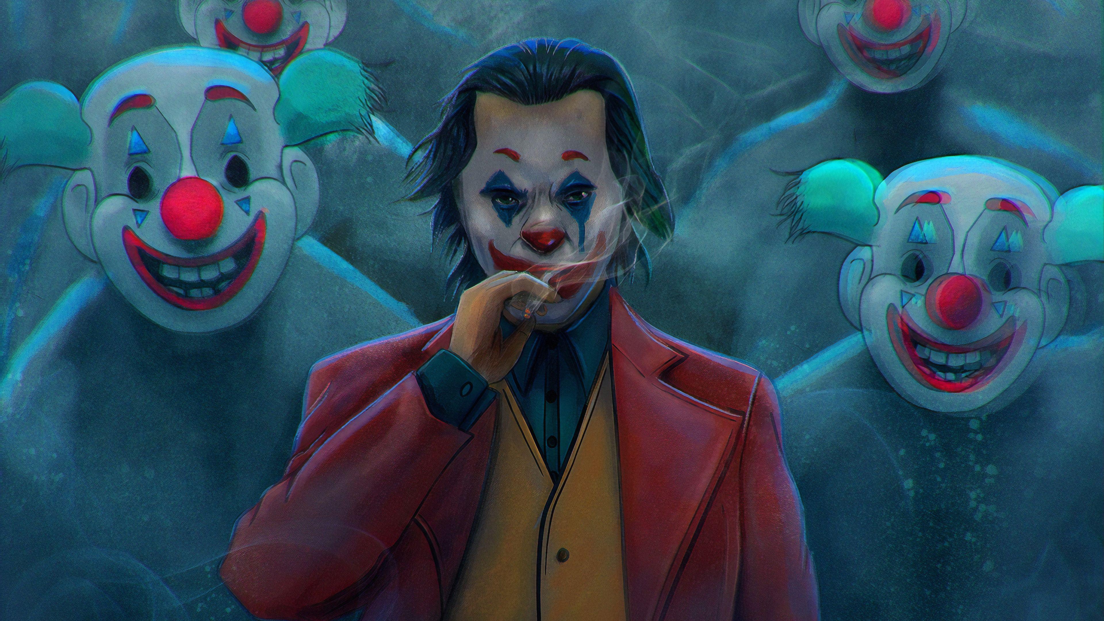 3840x2160 Joker Cigratte Clowns 4k, HD Superheroes, 4k Wallpaper