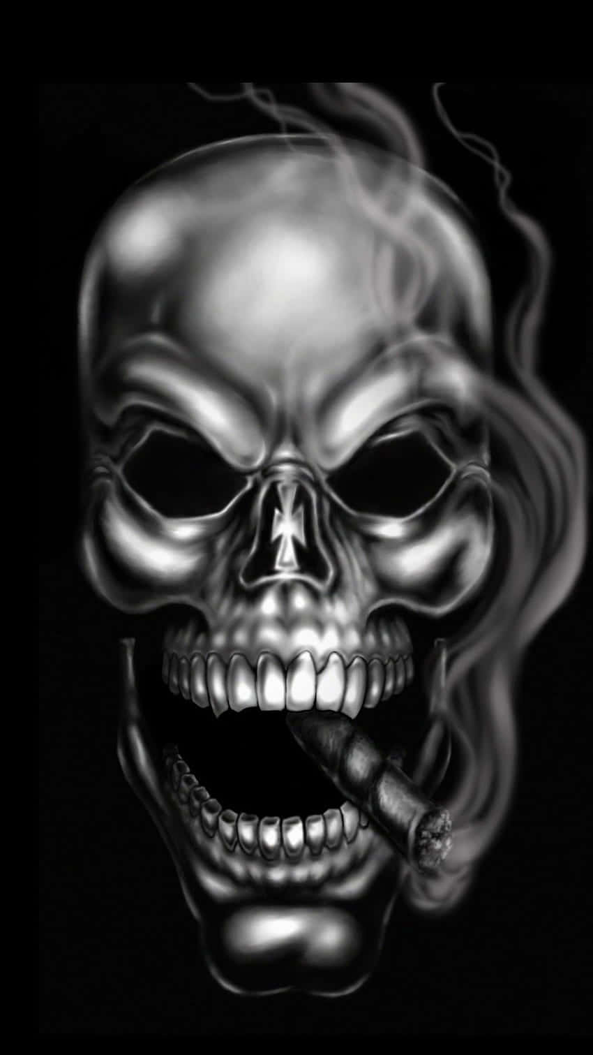 850x1511 Skull Smoking A Joint Wallpaper