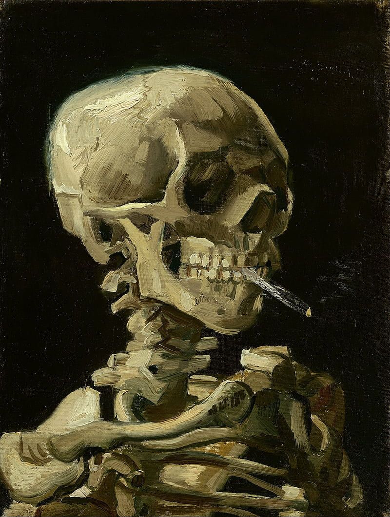 800x1061 HD smoking skeleton wallpaper