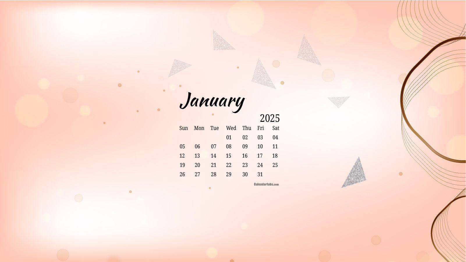 1601x901 January 2025 Desktop Wallpaper Calendar
