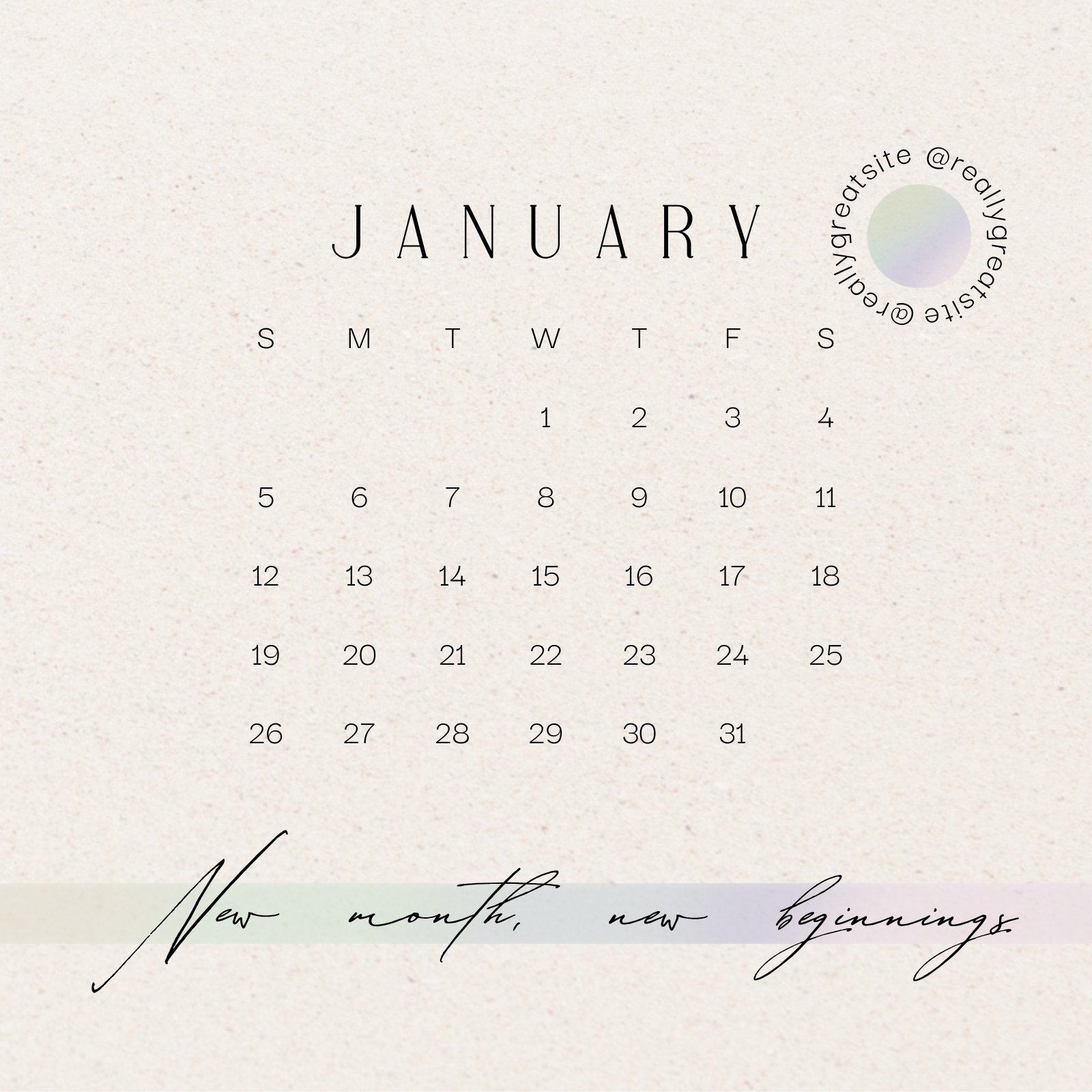 1600x1600 Free and customizable january templates