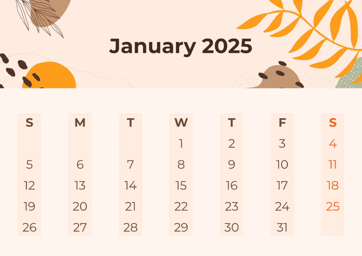 1200x851 Free January 2025 Wall Calendar