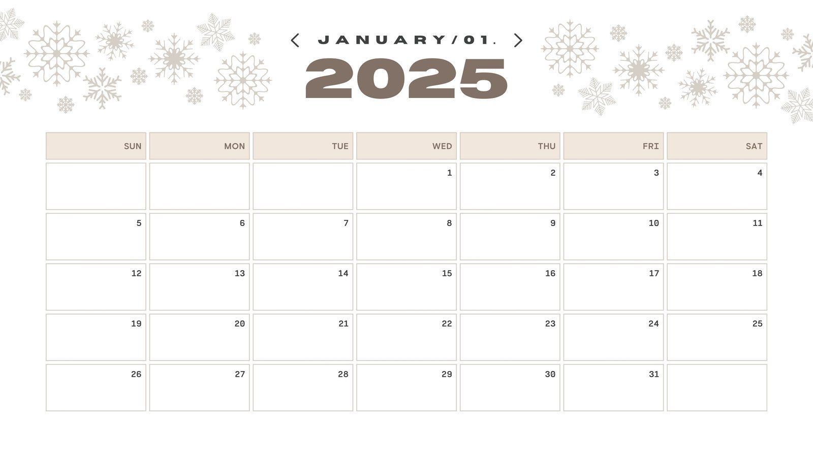 1600x900 Free and customizable january templates