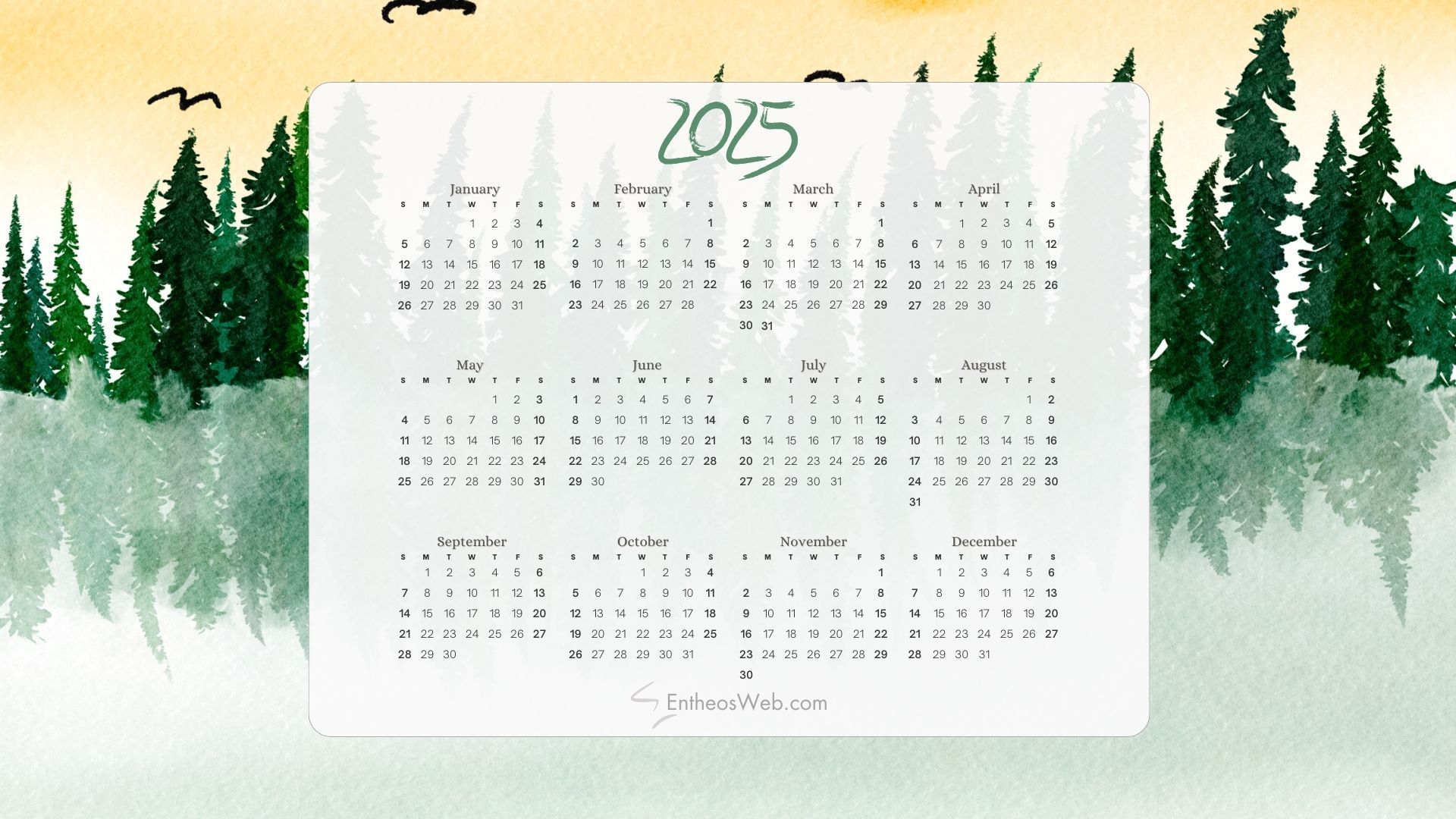 1920x1080 Calendar Wallpaper & PDF